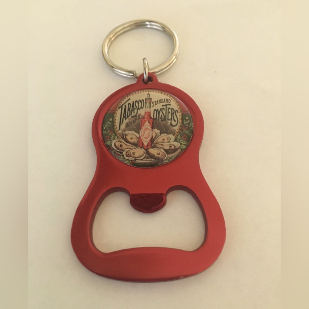 Tabasco bottle opener key ring